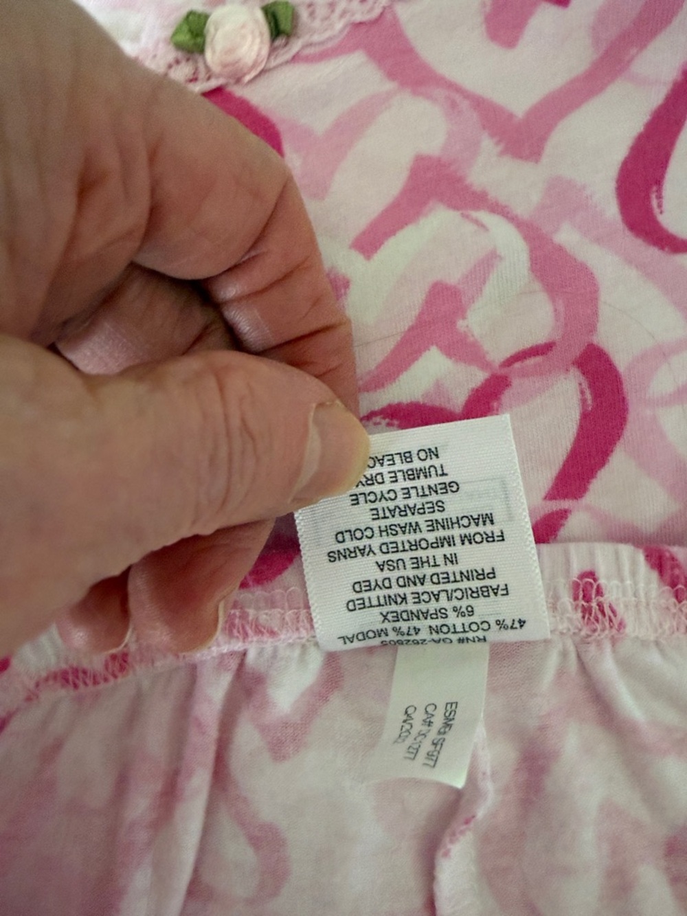 ESME Chandelier Pink Heart-Print Long Sleeve Pajama Set sz 7 - Picture 5 of 10